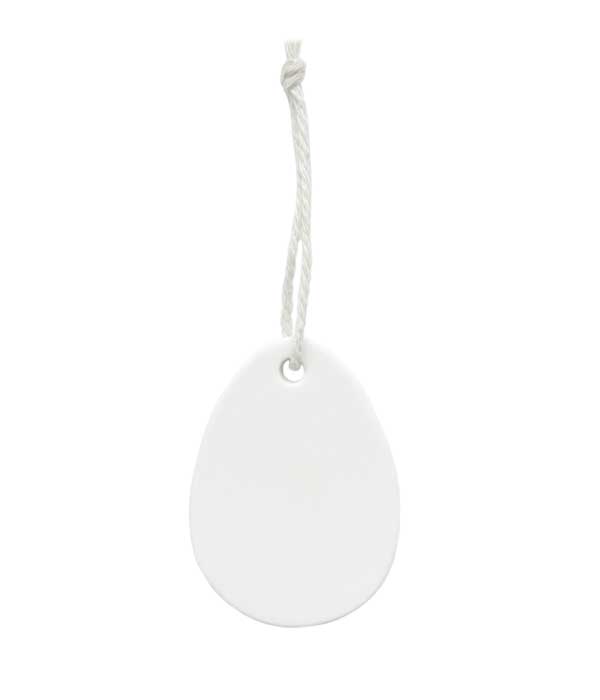 % Ei-Anhänger, Keramik, weiß, ca. 6 cm  , delight, pro Stück  