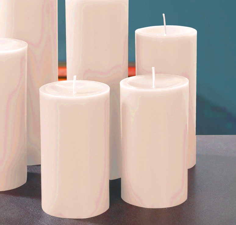 Engels Kerzen, Gegossene Stumpenkerze, D. 8 cm x 12 cm, Farbe: Leinen