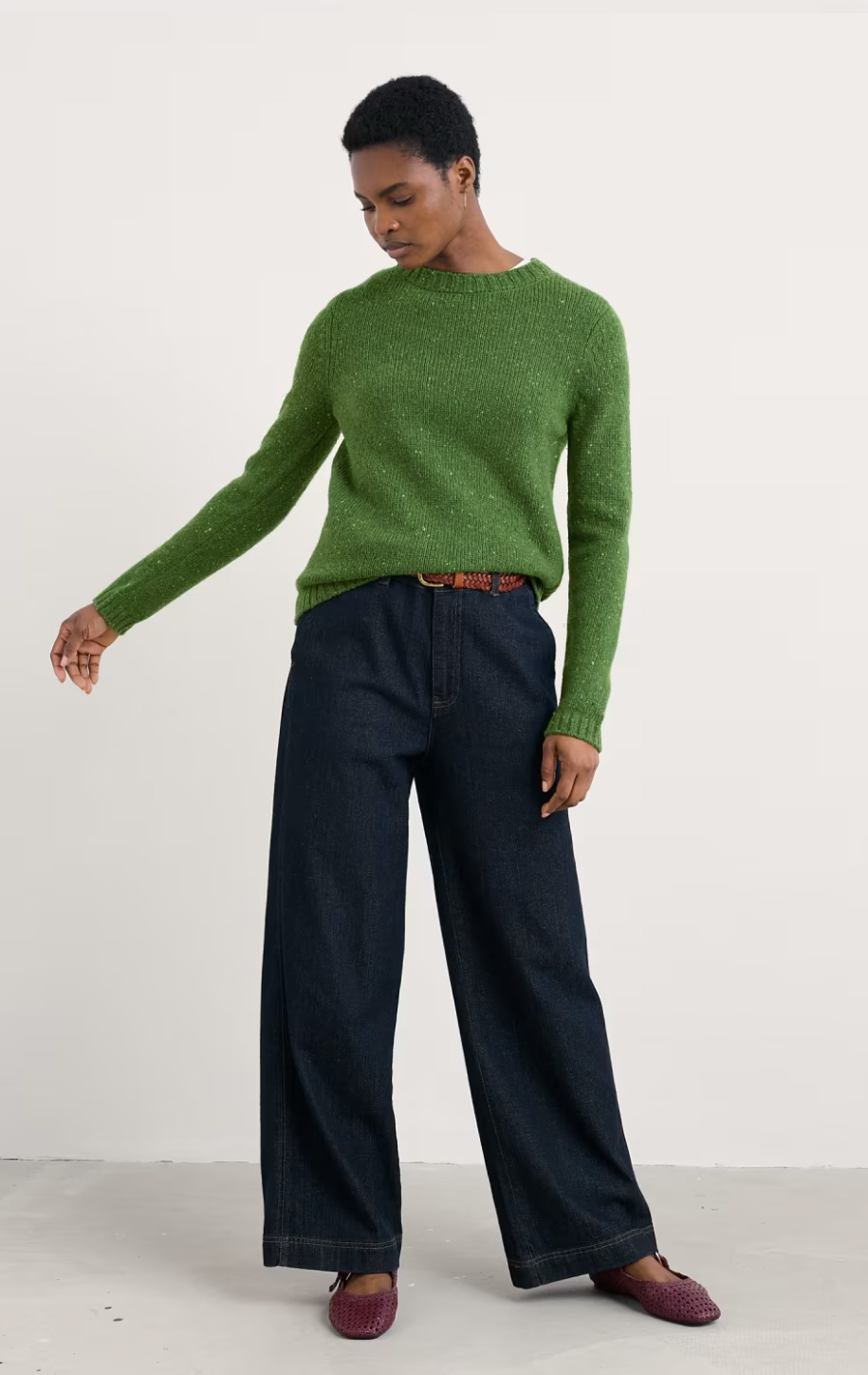 % SEASALT CORNWALL Pullover Dawson Pick Jumper Made With Merino, Farbe: fern/ Grün 