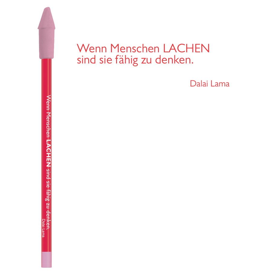 Bleistift rot Lachen von Dalai Lama von Cedon , Neon