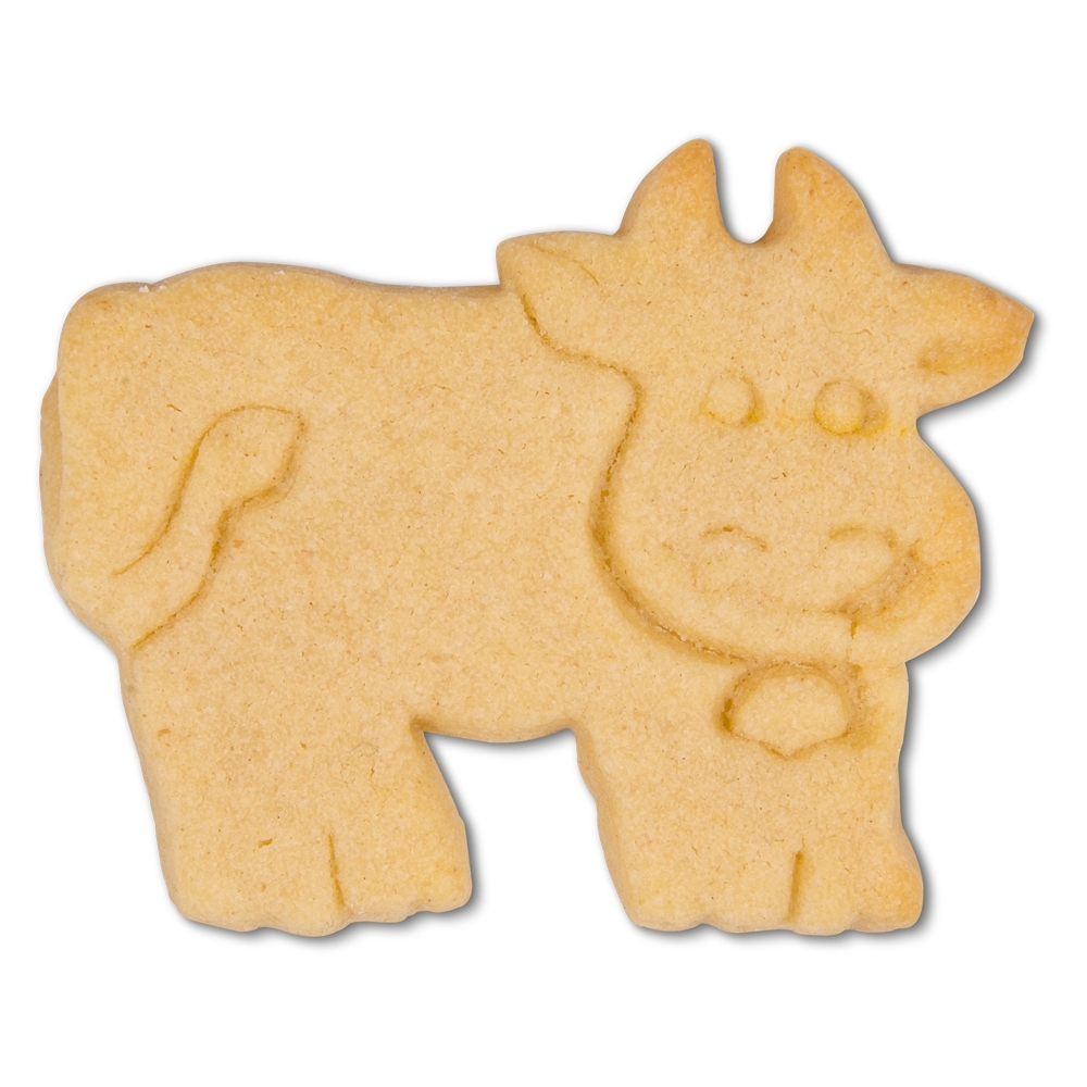 Ausstecherle Kuh Edelstahl 7 cm von Städter, Prägeausstecher, Plätzchen Backen  