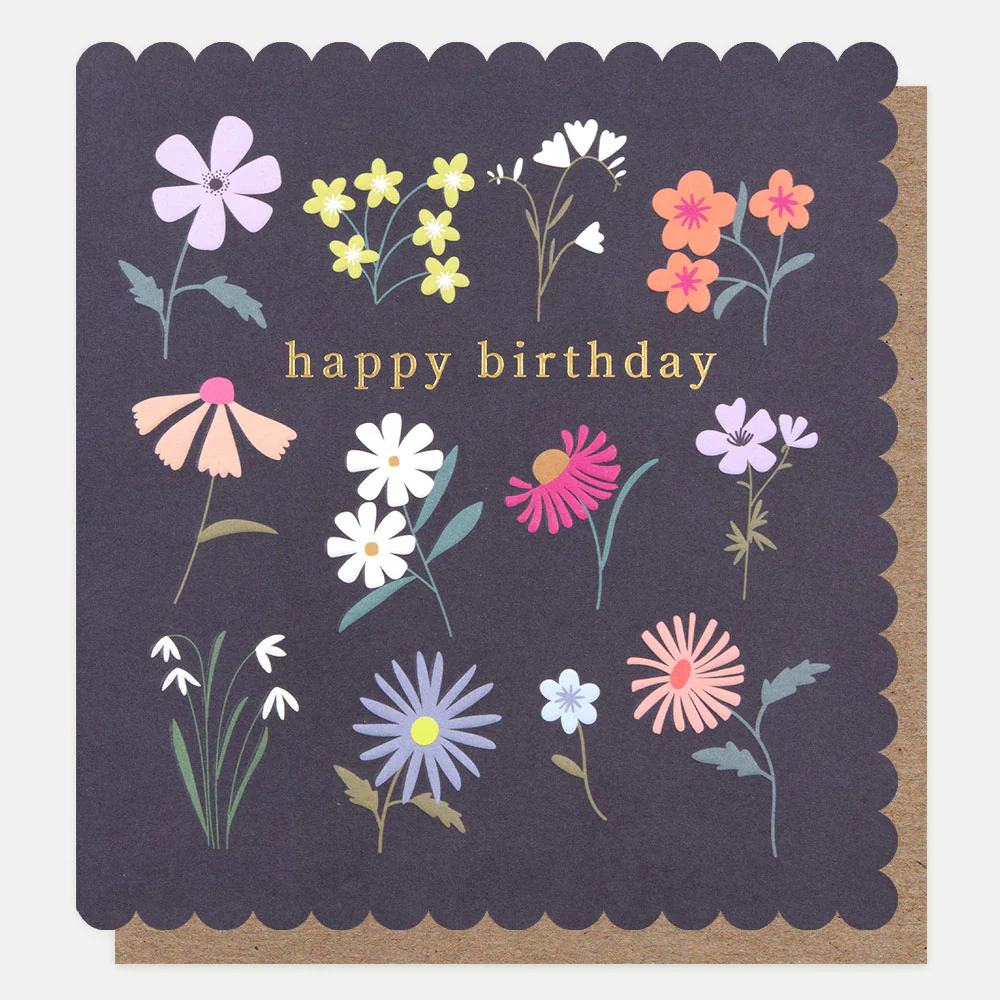Caroline Gardner Doppelkarte Colourful Florals Happy Birthday Card, Geburtstagskarte , BBL004