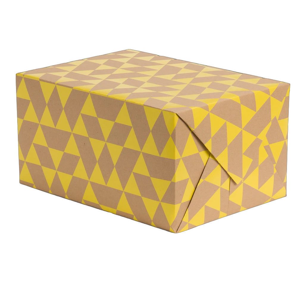 Geschenkpapier ASPEN von  Kelly Hyatt Muster gelb , ca. 50 x 70 cm