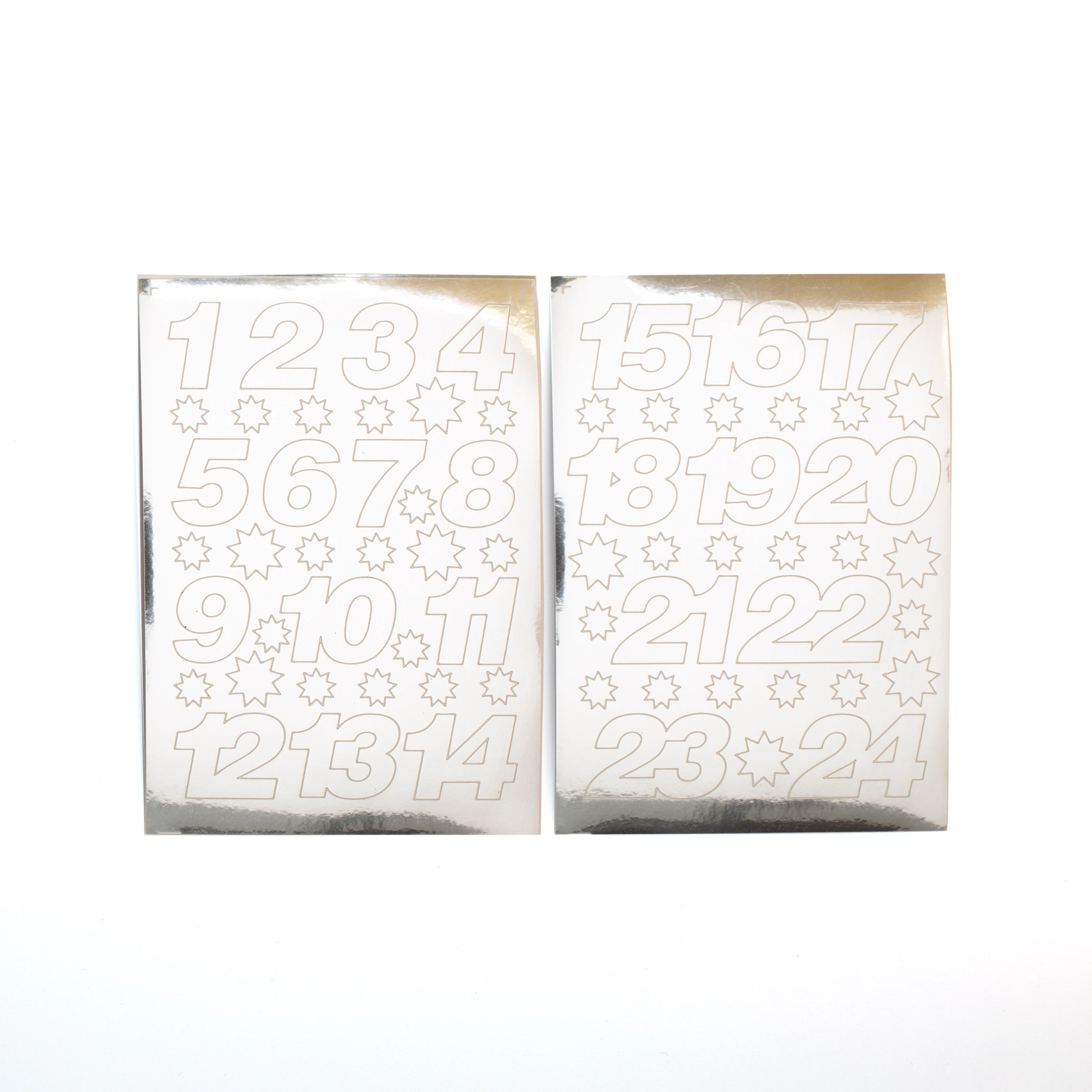 Adventskalender Zahlen Sticker Weihnachten - Silber