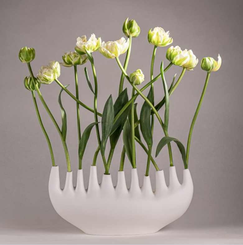 KLATT OBJECTS RHIZOM Vase ,Porzellan weiß, ca.32,5 cm breit