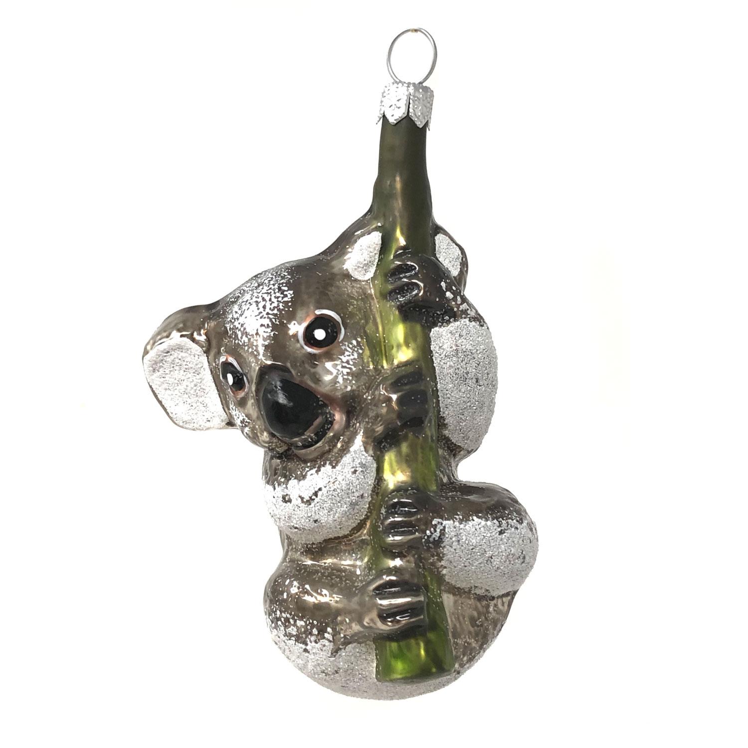 Christbaumkugel Koala Bär am Bambus, ca. 10 cm
