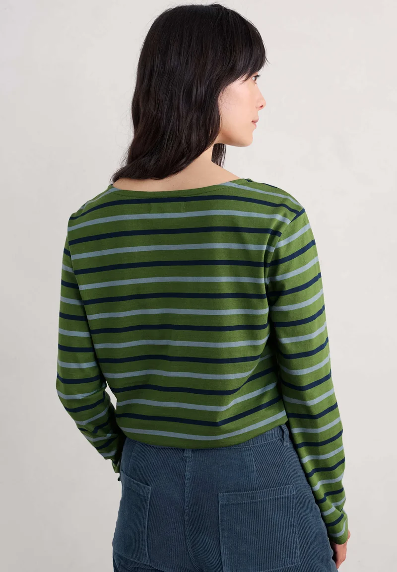 SEASALT CORNWALL Sailor Shirt-Duet Breton Grassland