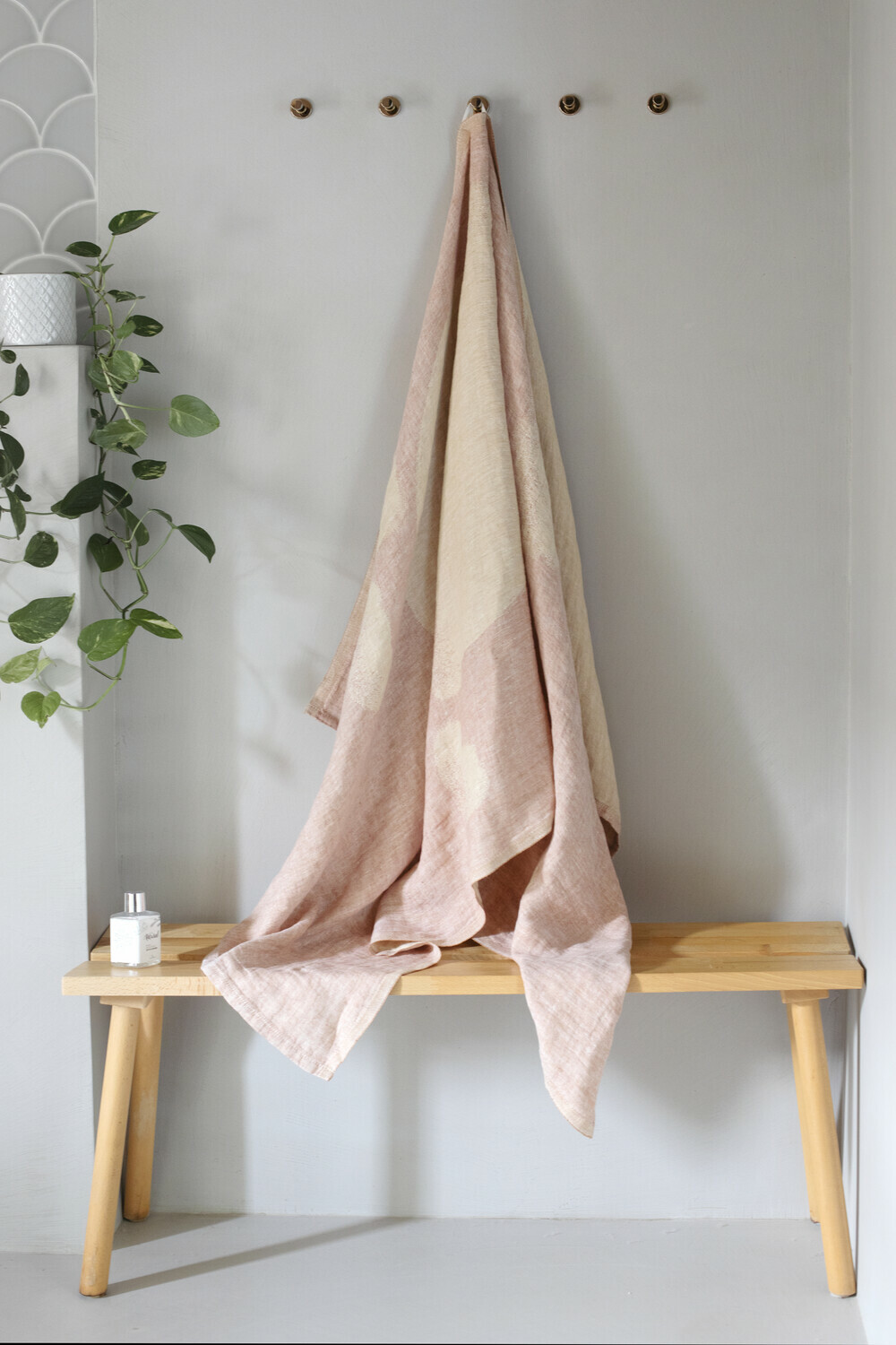 Lapuan Kankurit Handtuch "HIETSU", brown-gold, ca. 95 x 180 cm, 100% Leinen  