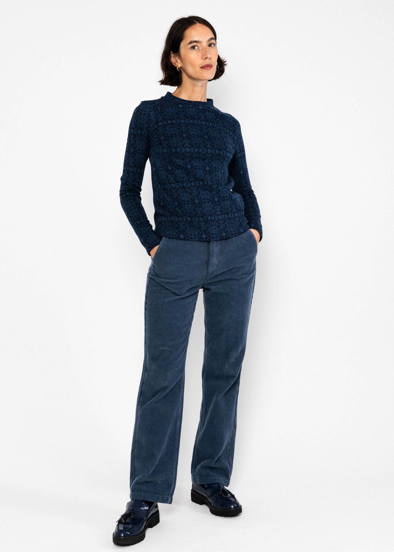 Blutsgeschwister Strickoberteil Safe and Warm Turtle blue harvest thanks