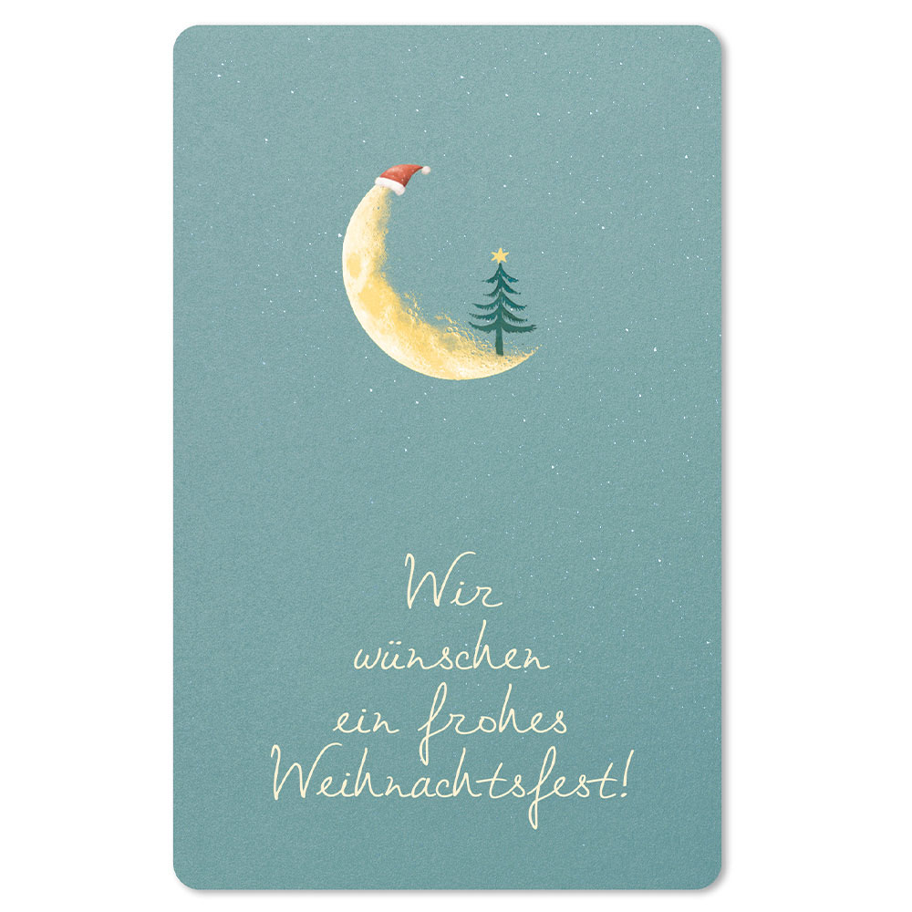 Lunacard Postkarte Weihnachten Weihnachtsmond