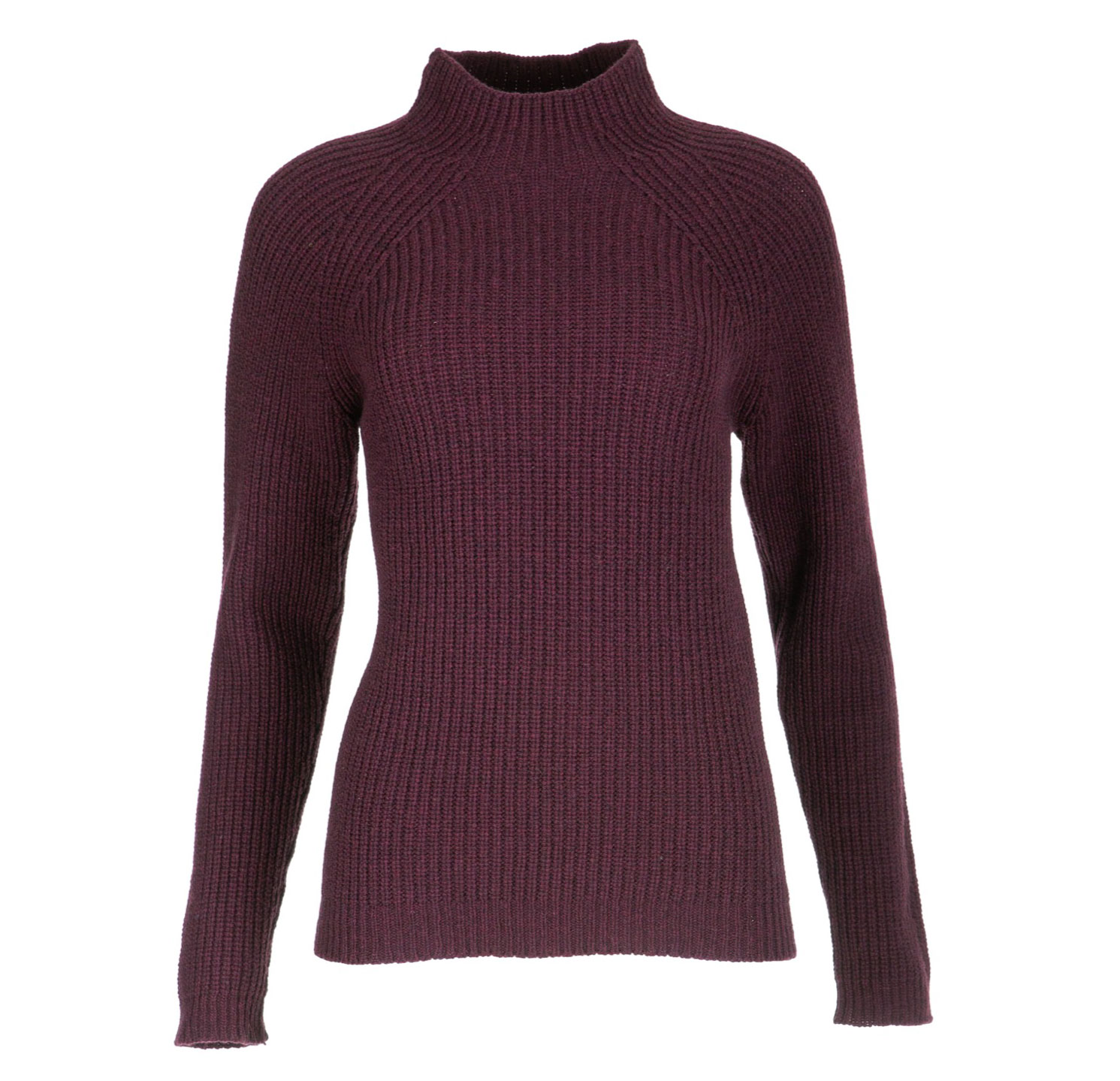 DUNQUE Perlf. Kelchpulli Knit & Wear , Farbe aubergine, 100 % Wolle, Made in Germany