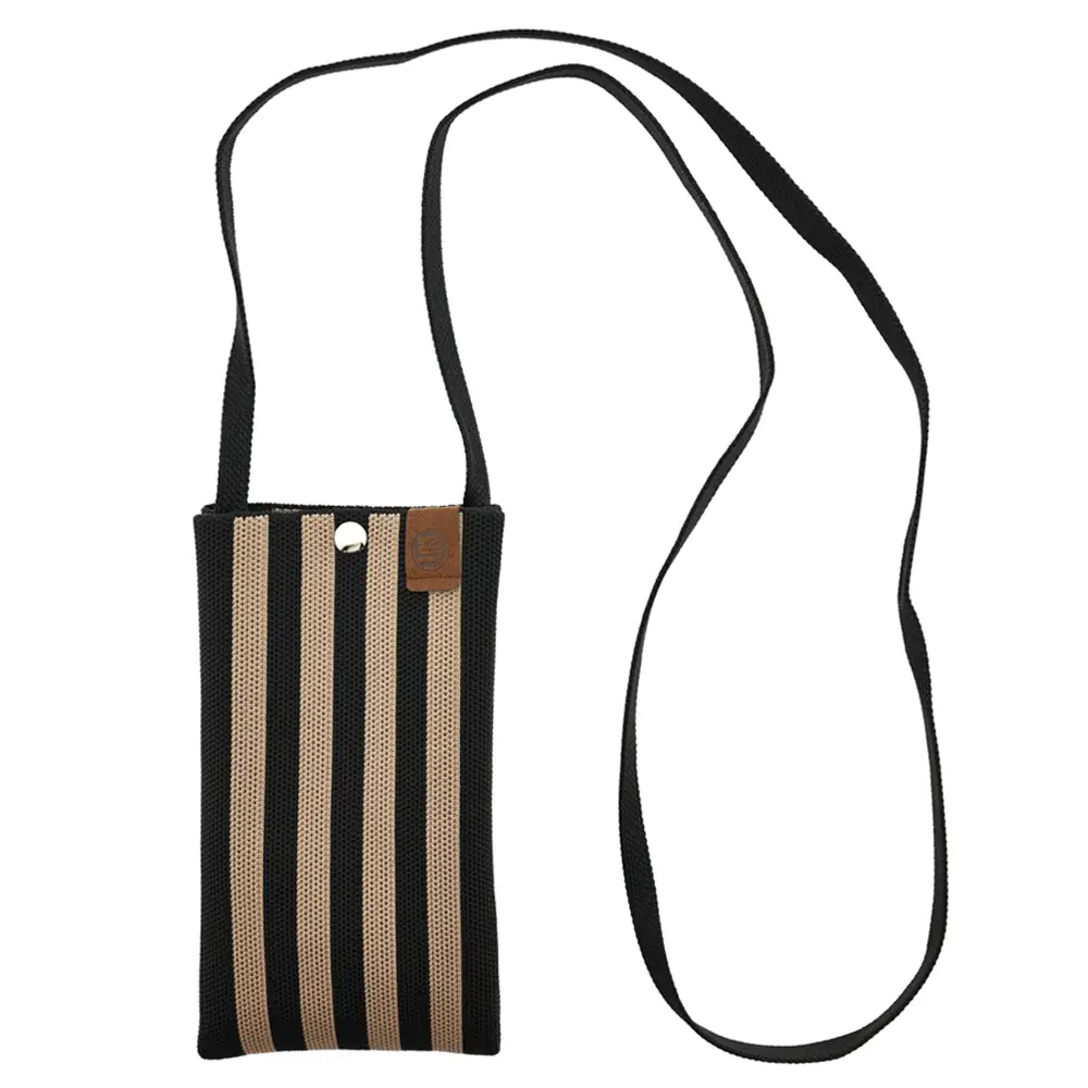 LOT83 Handytasche CHARLIE 19, Streifen Schwarz-Beige