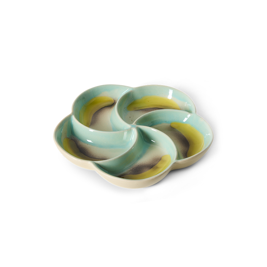 HKliving 70's snack tray GLINT, Siebziger Jahre Geschirr, Keramik