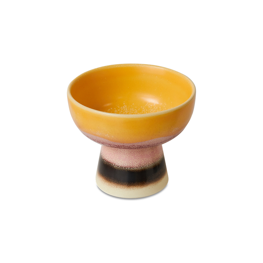 HKliving 70's tapas bowl on base, SUNSHADE, S, Siebziger Jahre Geschirr, Keramik,  