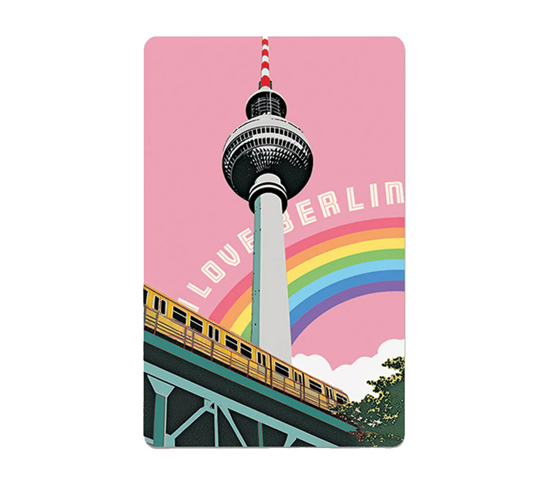 Lunacard Postkarte Berlin Regenbogen