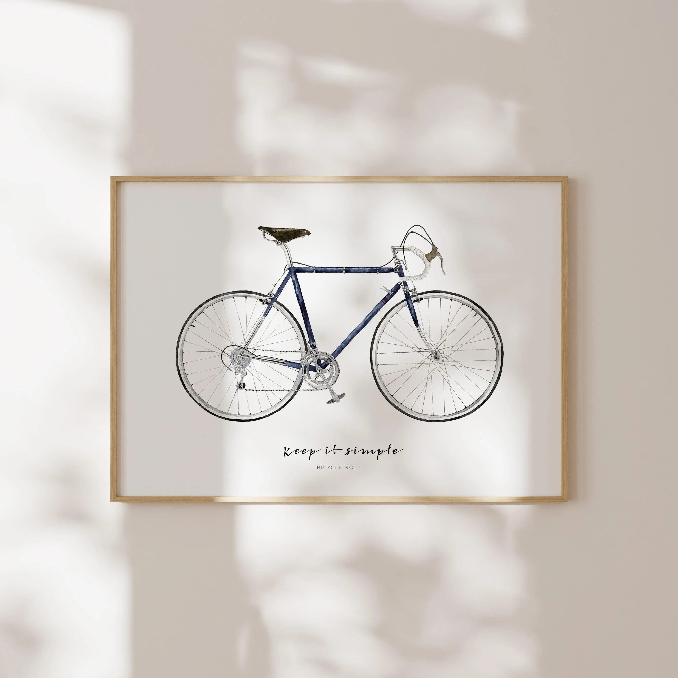 Leo La Douce Kunstdruck Fahrrad Keep It Simple, A3, Blue Bicycle 