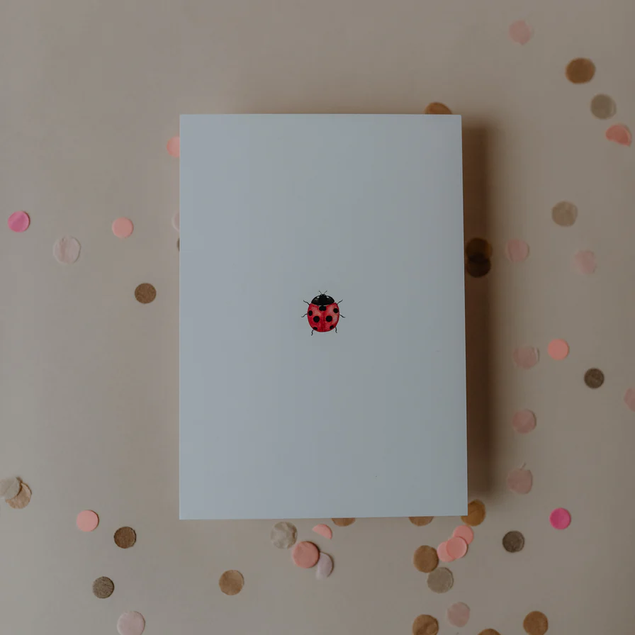 Eulenschnitt Aquarellkarte Ladybug, Marienkäfer