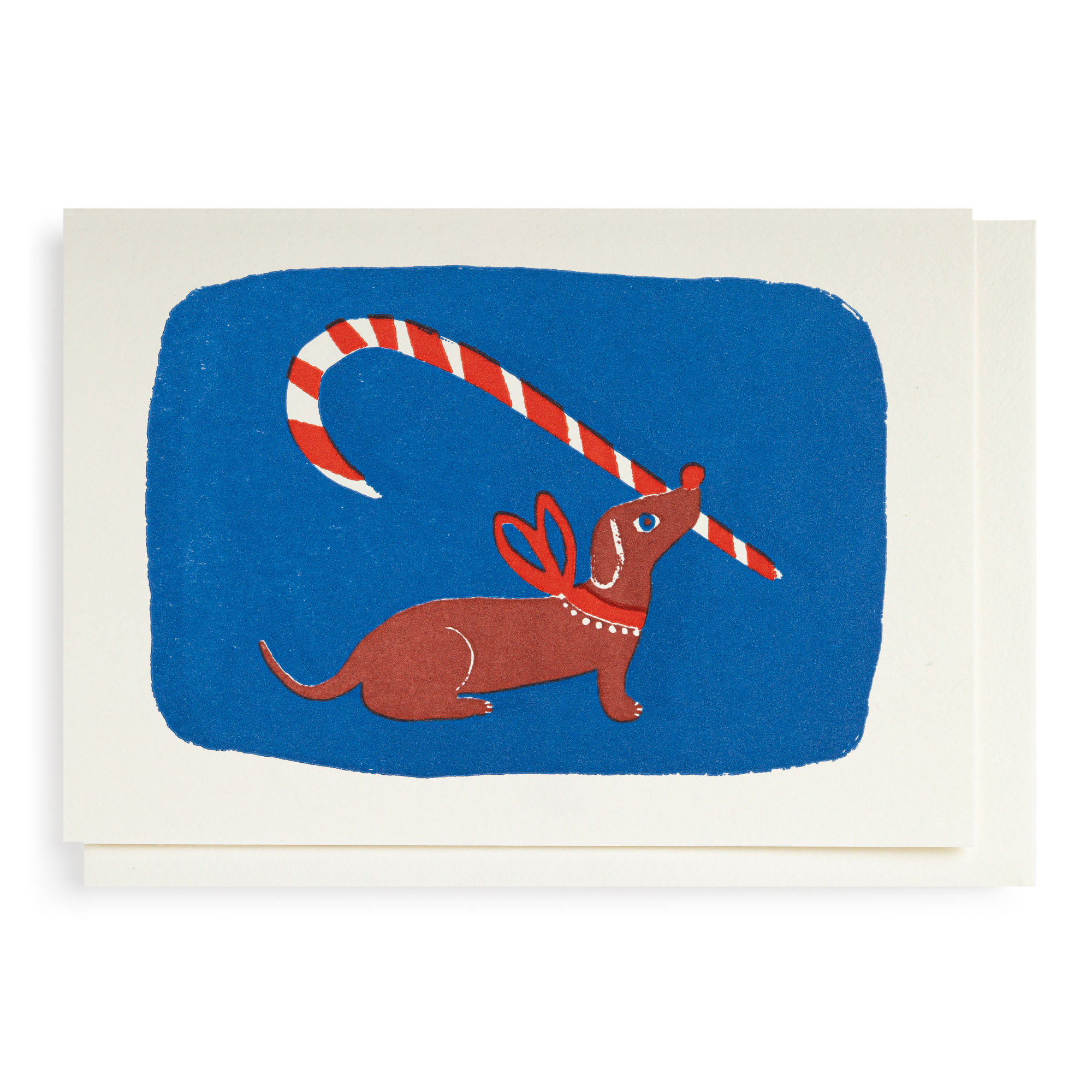 Doppelkarte  Weihnachten "Candy Cane Dog" von The ARCHIVIST, Letterpress , Hund, Dackel