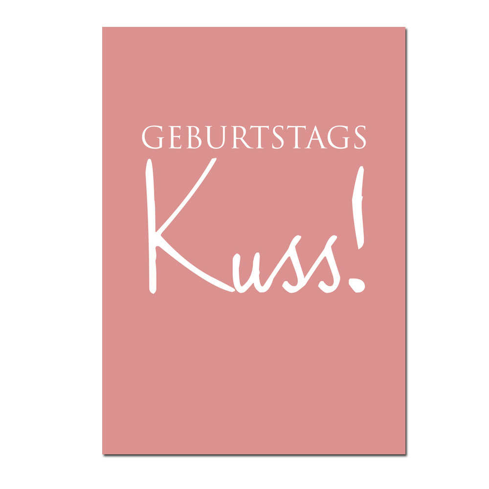 Wunderwort Postkarte "GEBURTSTAGS… Kuss!"