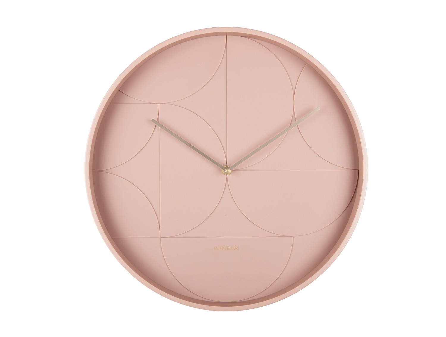% Wanduhr Echelon Circular,  D.  ca. 40 cm hellrosa von Karlsson, Uhr