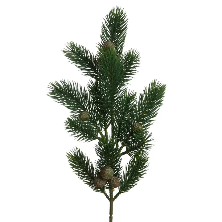 Tannenzweig ca. 48 cm m. Zapfen grün