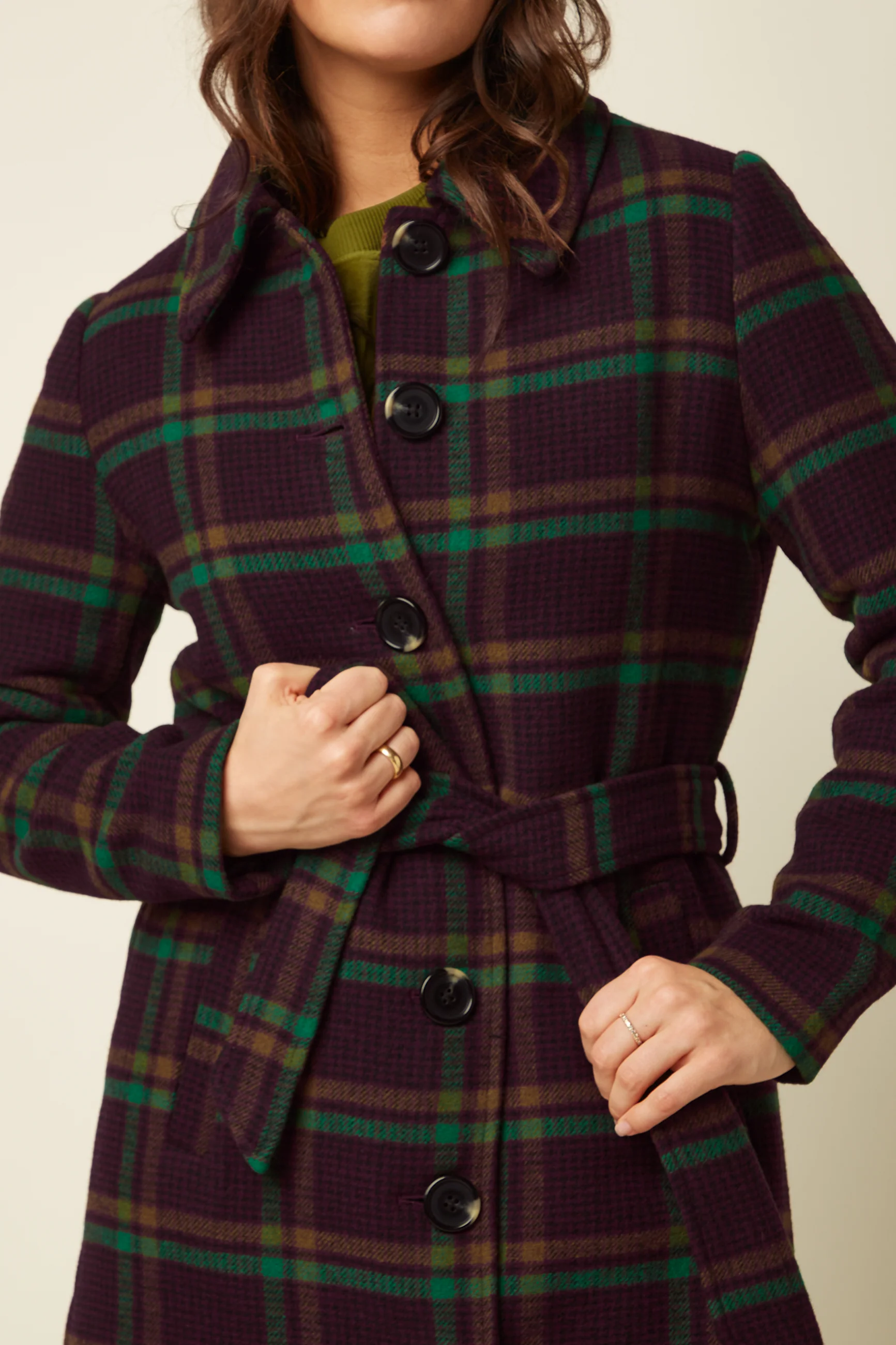 King Louie Arabella Coat Vera Check, Größe 38, Mantel