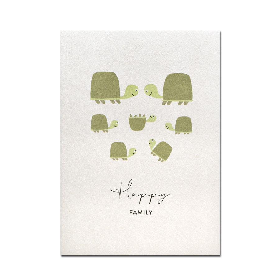 Postkarte  HAPPY FAMILY von Kartenmarie, Familie, Schildkröte, Nr. 3