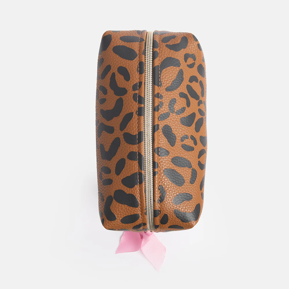 Caroline Gardner Leopard Print Cube Cosmetic Bag, Kosmetiktasche 
