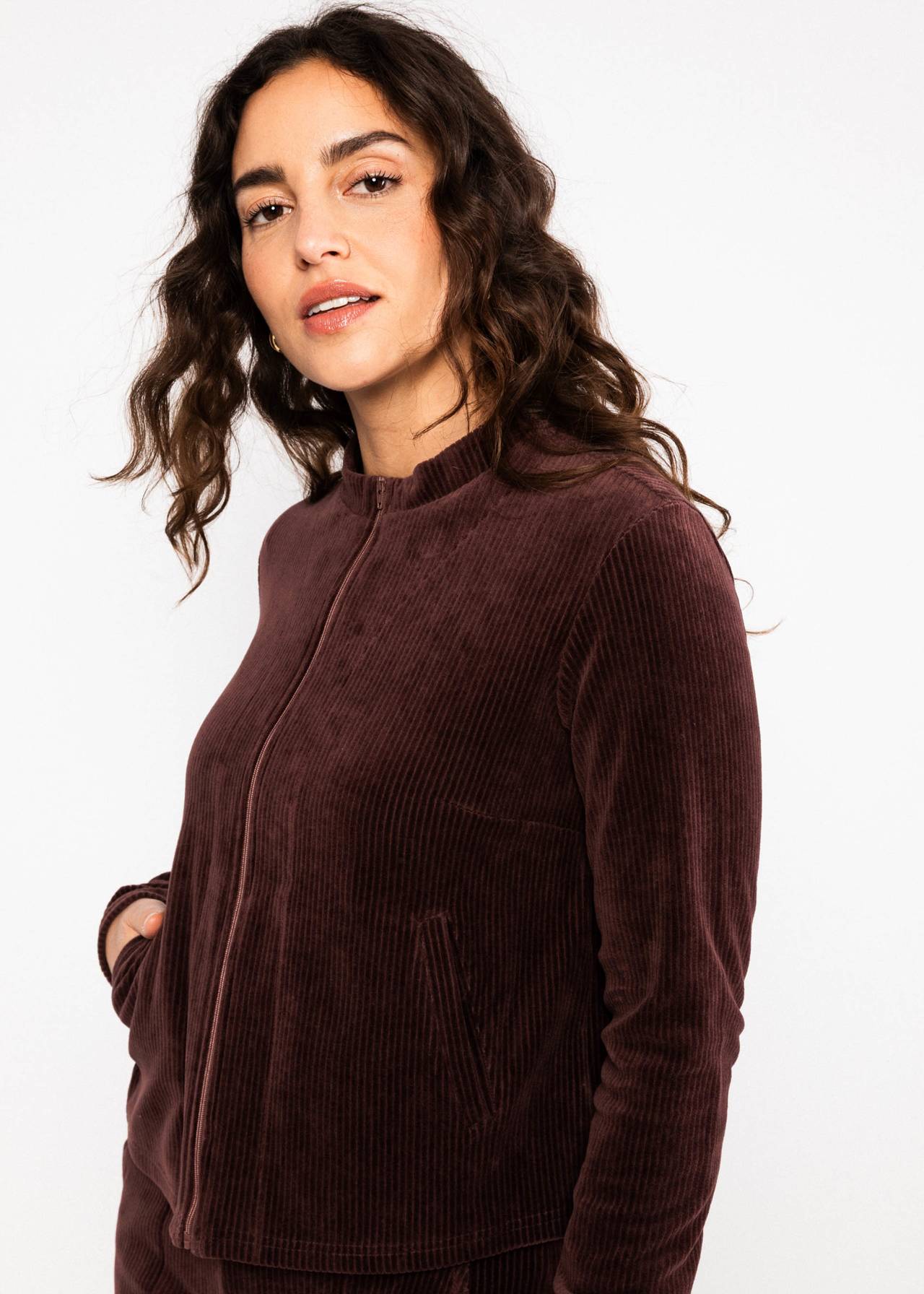 Blutsgeschwister Zip-Jacke Jolly Zip up, brown grape taste