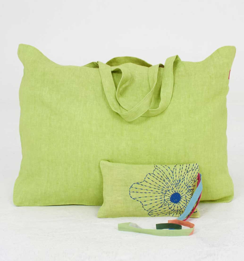 Tasche FRANCES Grün aus 100% Leinen von Shalls Barcelona