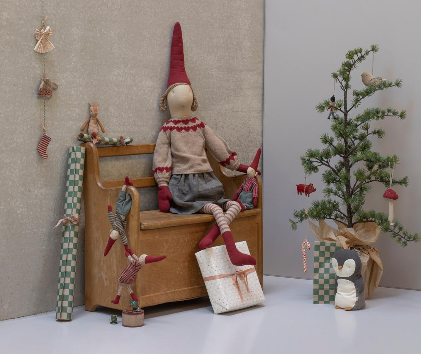 % Maileg Pilz Ornament - Rot, Weihnachtsanhänger Stoff, ca. 12,5 cm