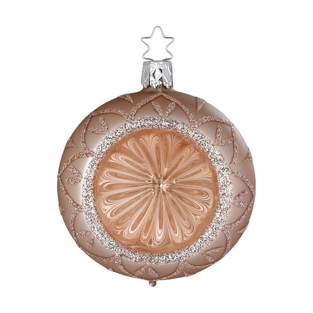 Inge Glas Christbaumkugel BESINNLICHER GLANZ, steinbock matt, D.  8 cm , Weihnachtliche Poesie 