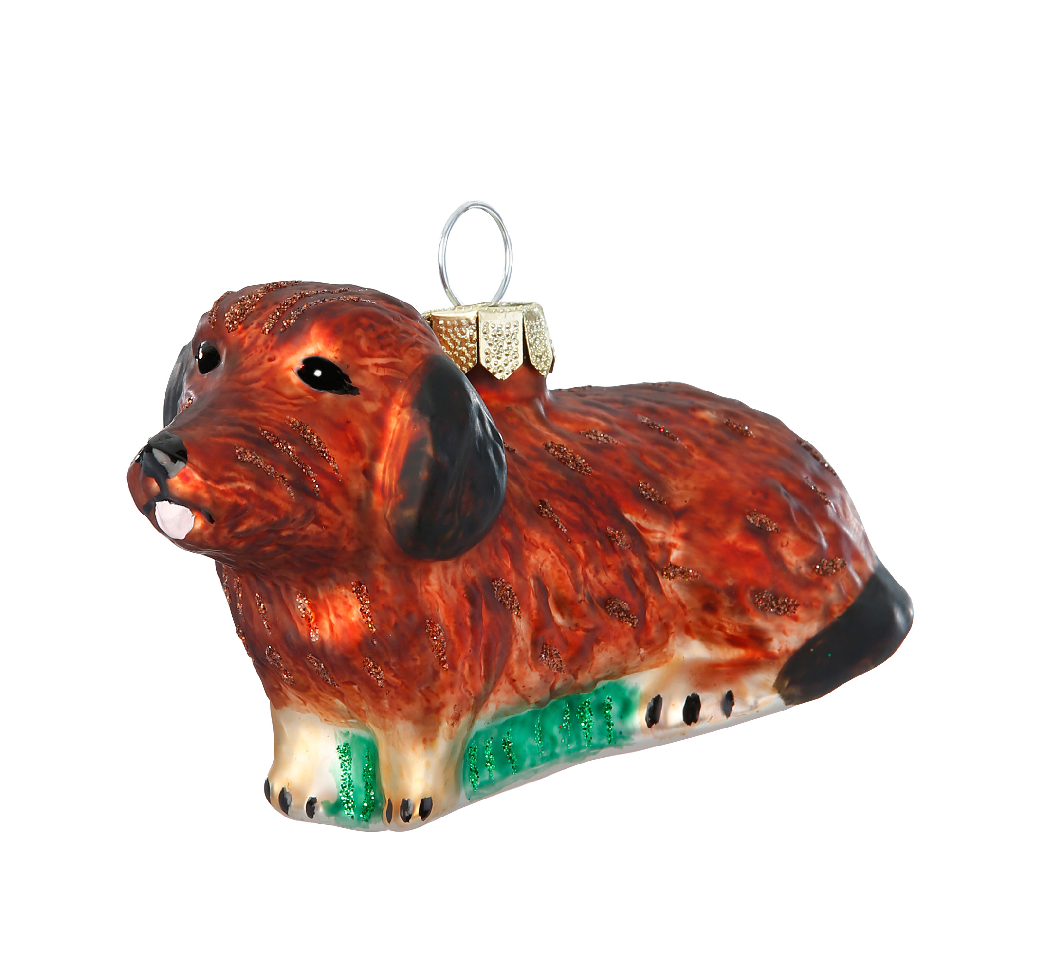 Inge Glas Christbaumkugel Dackel, Glas, ca. 5 cm , Hund