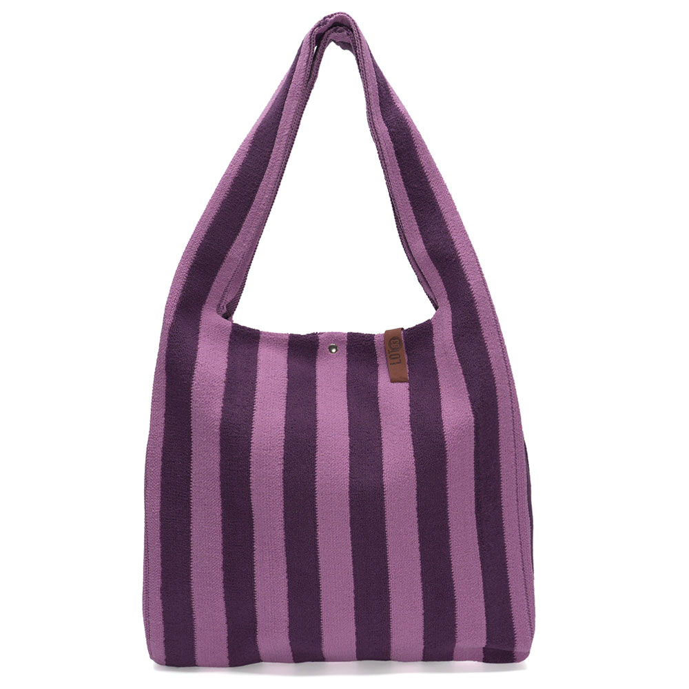 LOT83 Shopper Lois 134, Streifen Violett, ca.  45 x 35 cm , kuschelig