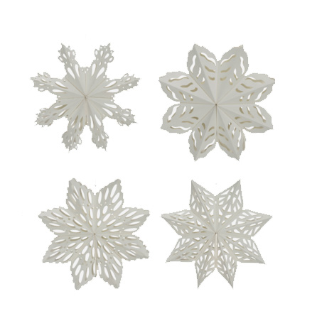 House doctor XMAS " SNOWFLAKES" 4er Set von House doctor, Papier Weiß, D. ca. 15 cm