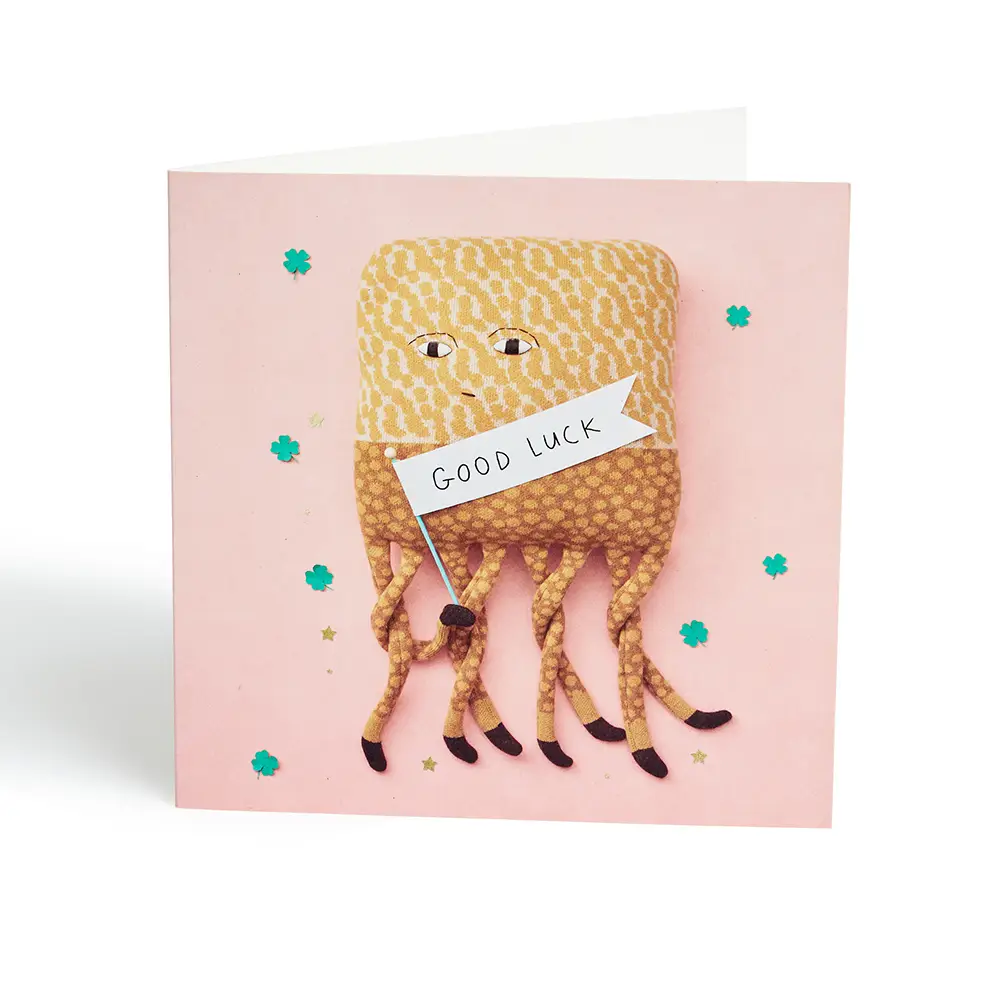 Donna Wilson Karte OZZY Good Luck, Octopus