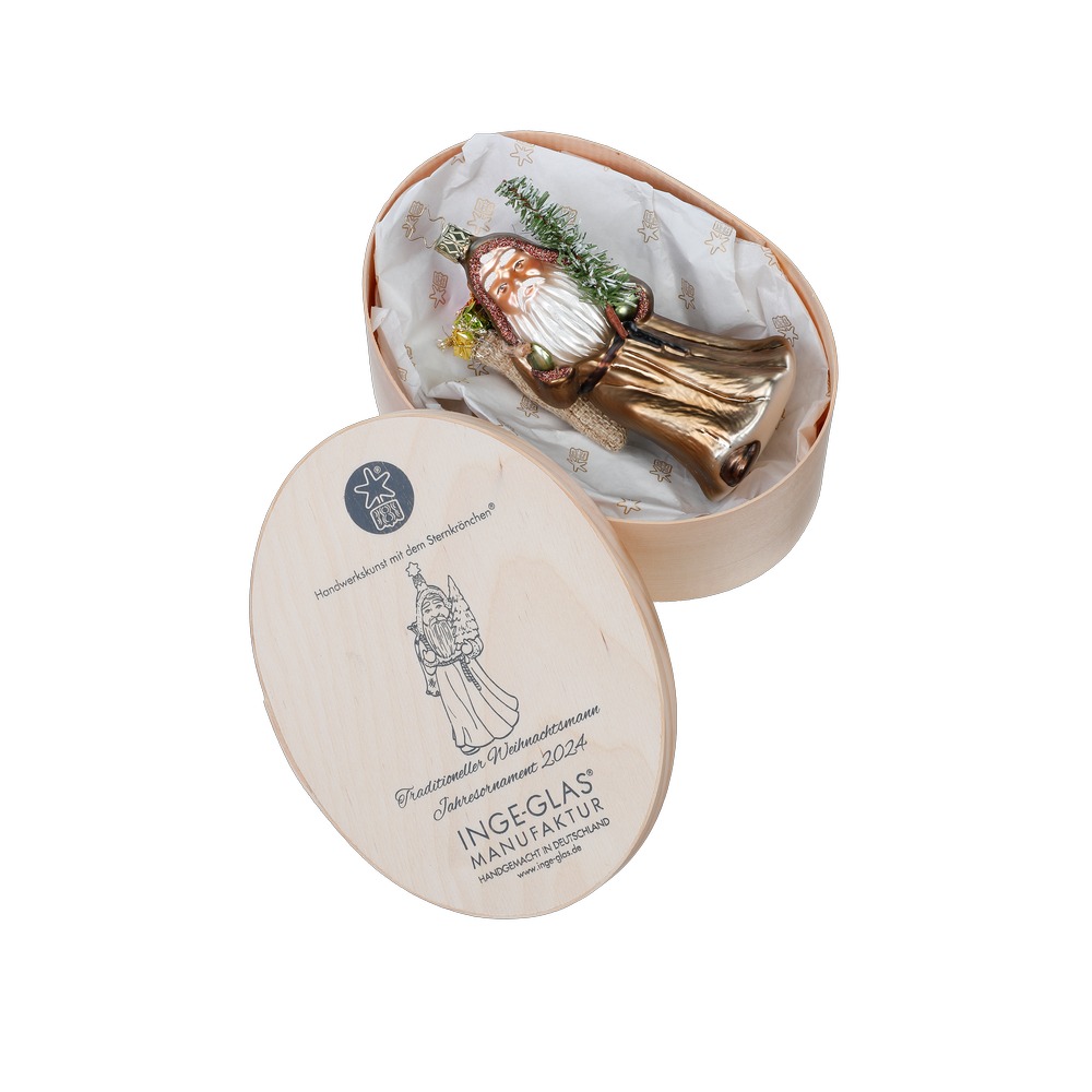 Inge Glas Edition 2024 Traditioneller Weihnachtsmann, Santa, ca. 13 cm, Edition 2024