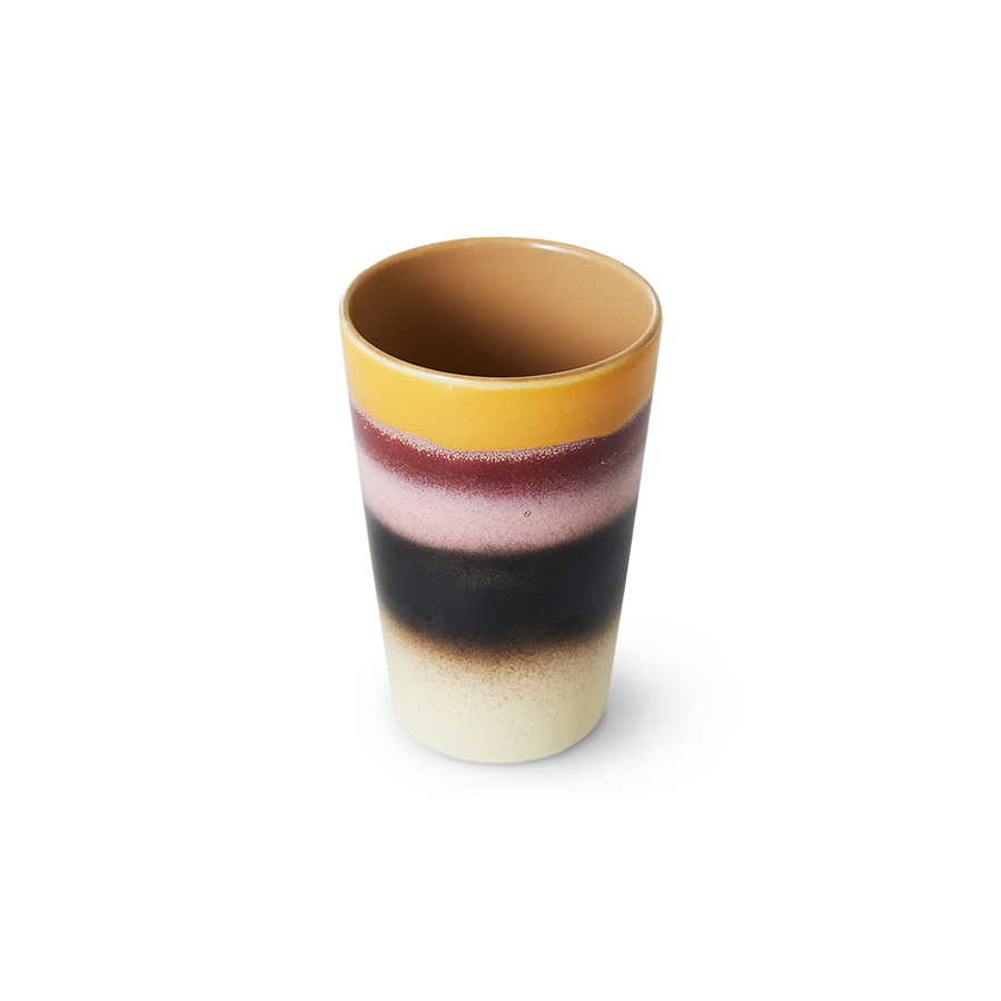 HKliving 70's Becher hoch/tea mug, sunset, Siebziger Jahre Geschirr, Keramik    