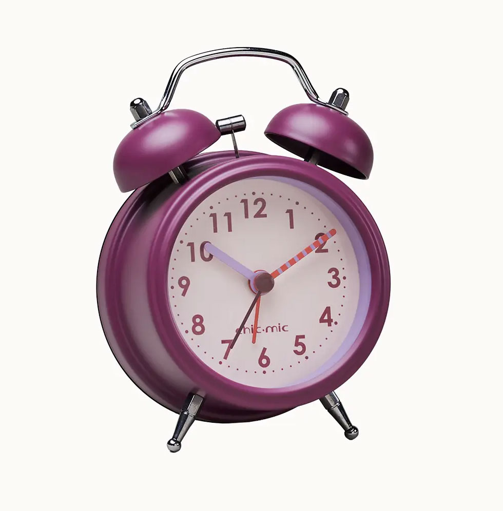 Wecker Retro, Lila, mit Licht & Glockenalarm, alarm clock - summer night, Uhr