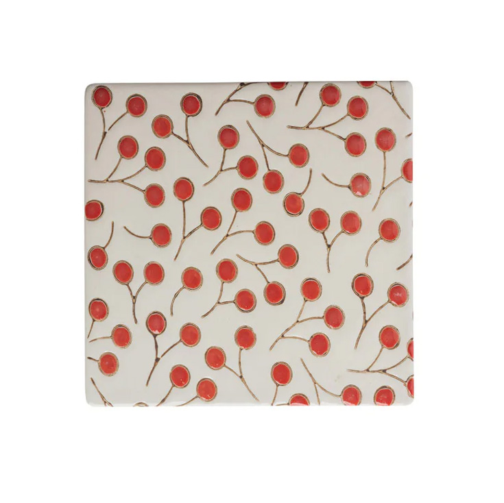 VINTAGE GARDEN Untersetzer red, ca. 10 cm, Rote Beeren
