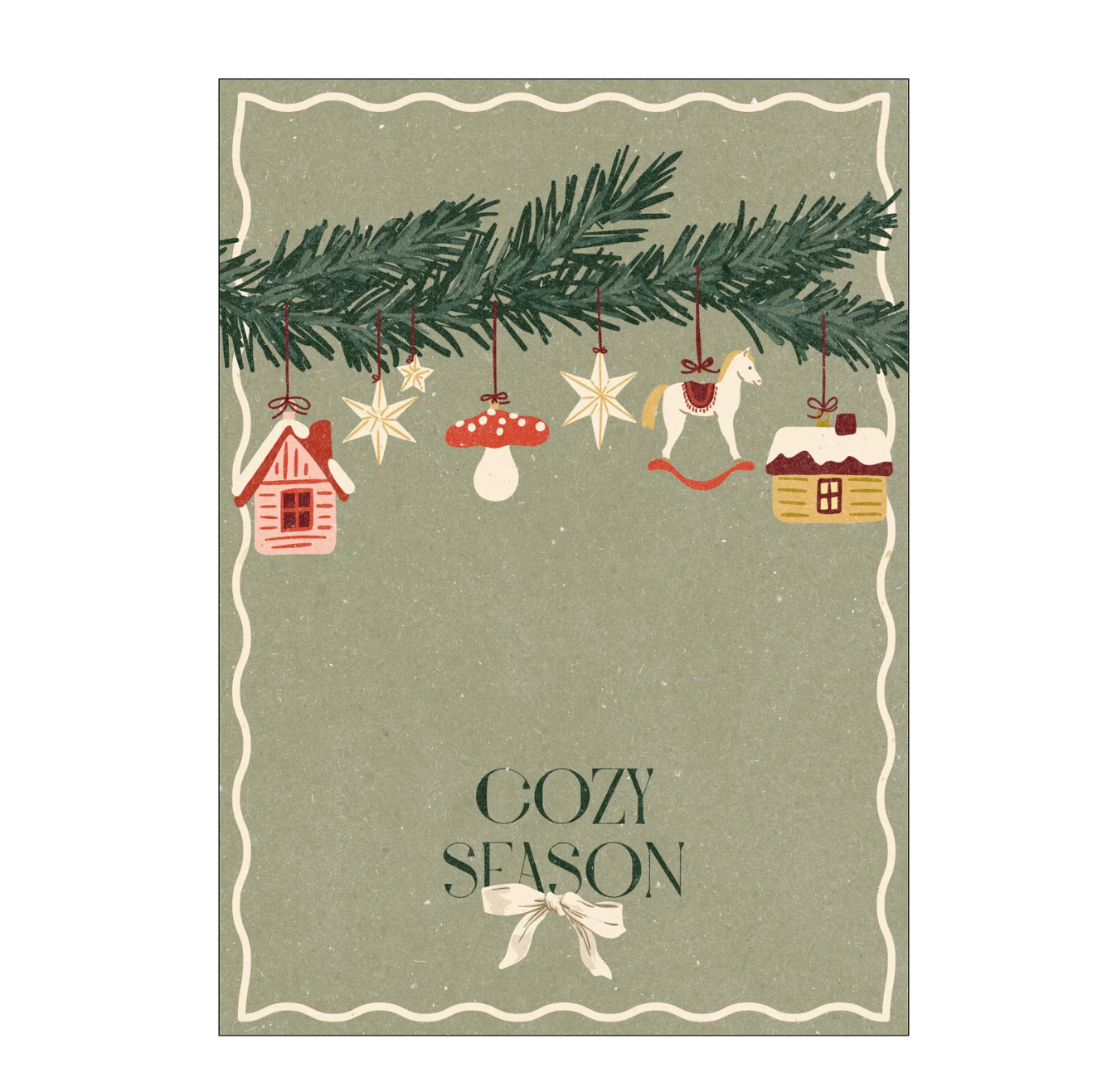 Bild 50 x 70 cm "Toys on the Christmas tree"  mit Rahmen Eiche 
