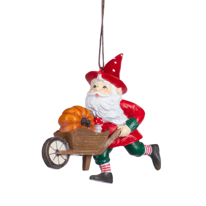 % Woodland Santa Gnom/Zwerg mit Kürbis, ca.8,5 cm  von  Catherine Collection / Goodwill   