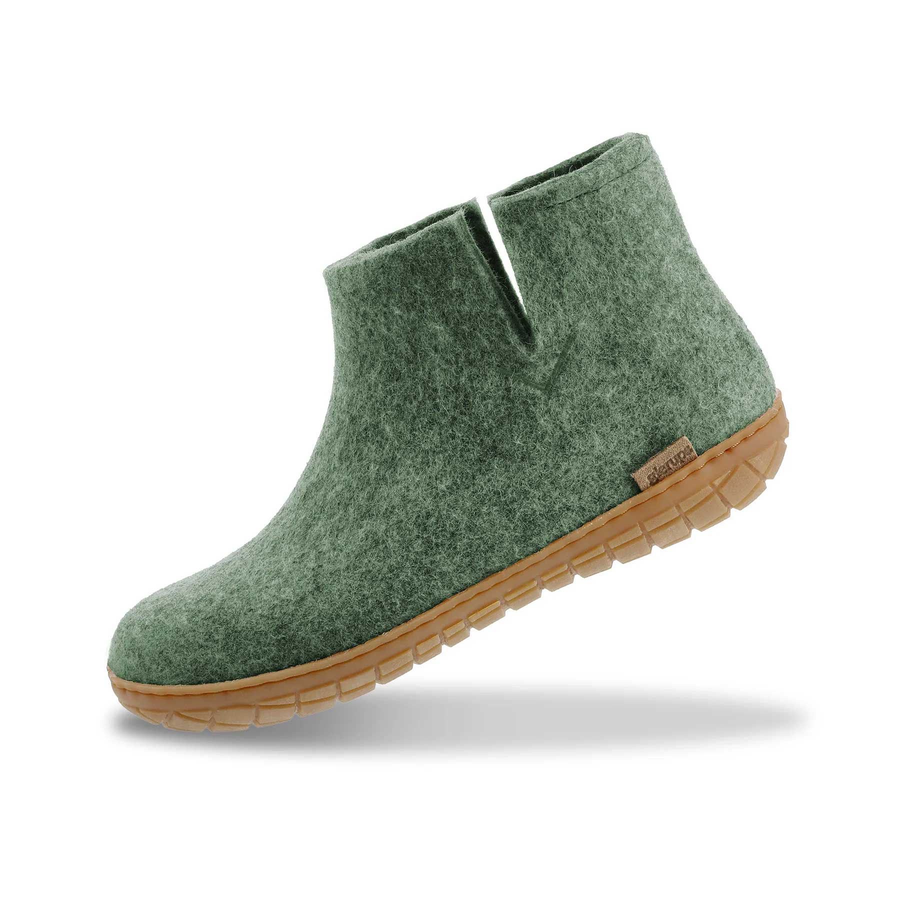 Glerups Ankle Boot 100% Wollfilz , Filzstiefel, moss mit Sohle aus Naturkautschuk  