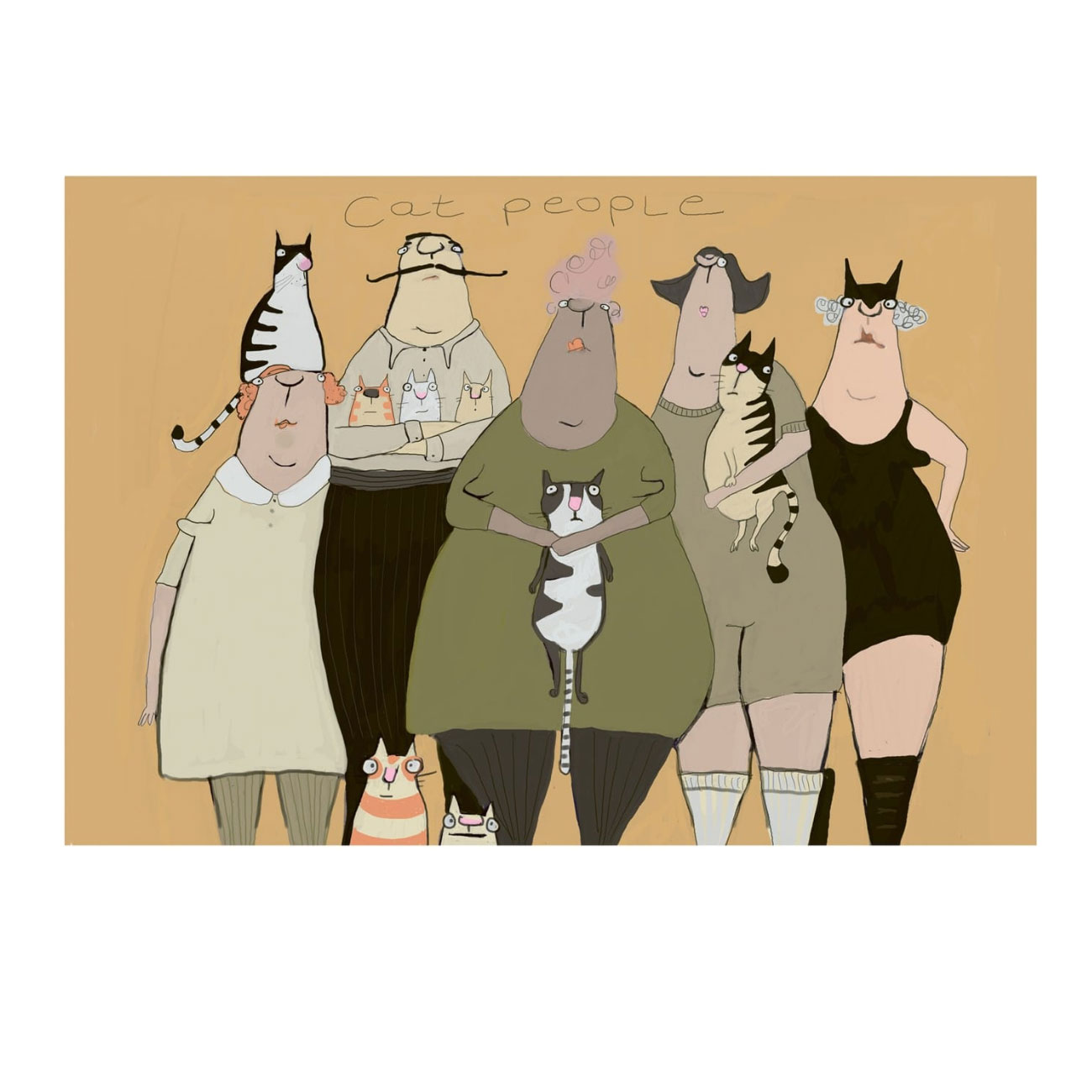 Postkarte kittiekatstudio "catpeople" von kittiekatstudio