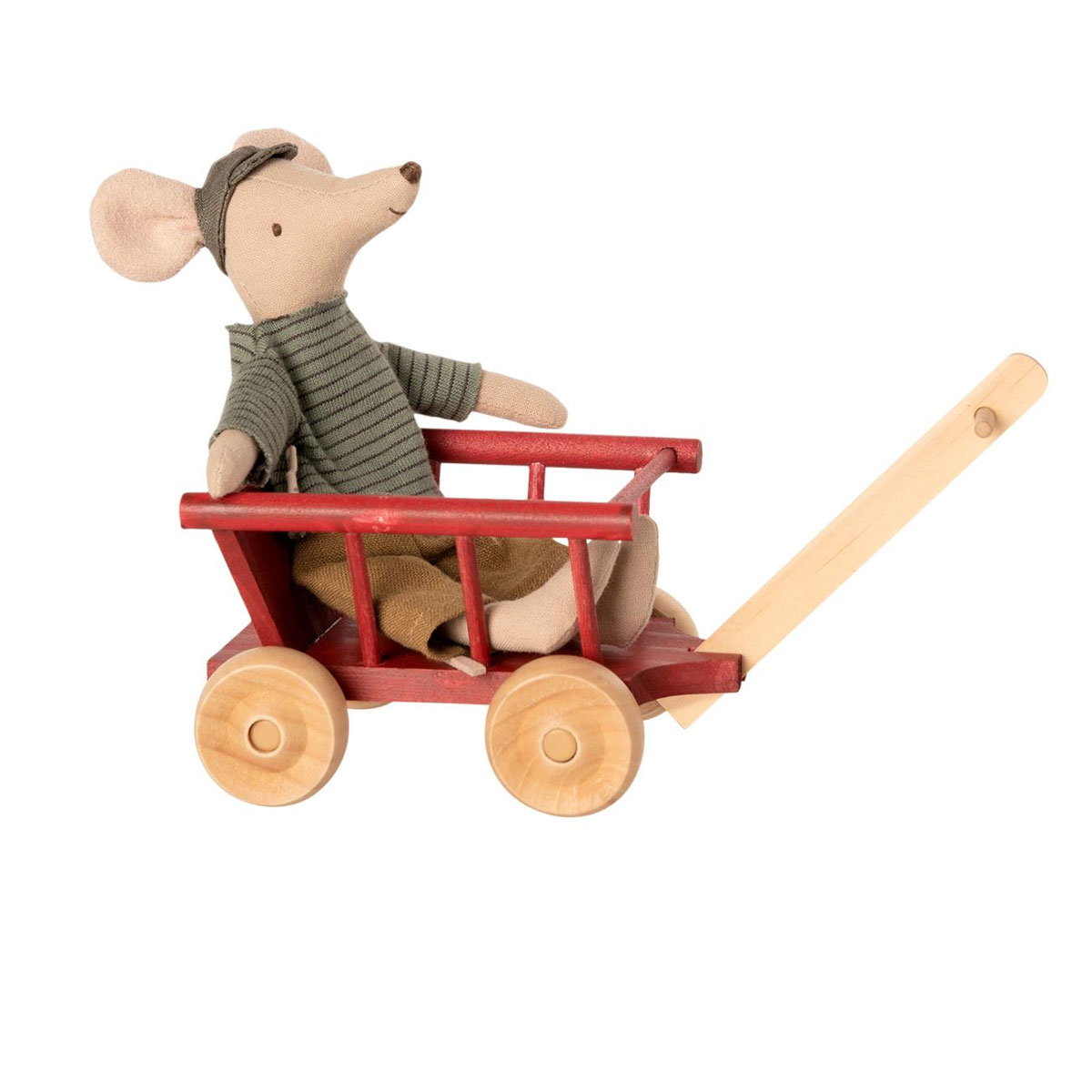 Maileg Holzwagen rot, Micro, Wagon, Micro - Dusty Red, Leiterwagen