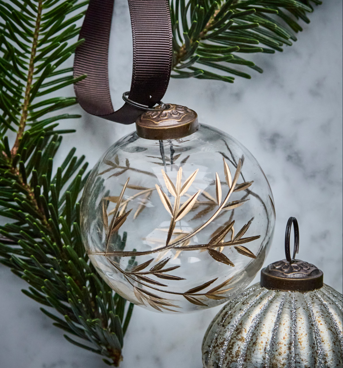 % House doctor XMAS Weihnachtskugel " LEAF" klar von House doctor, ca. 7,5 cm 