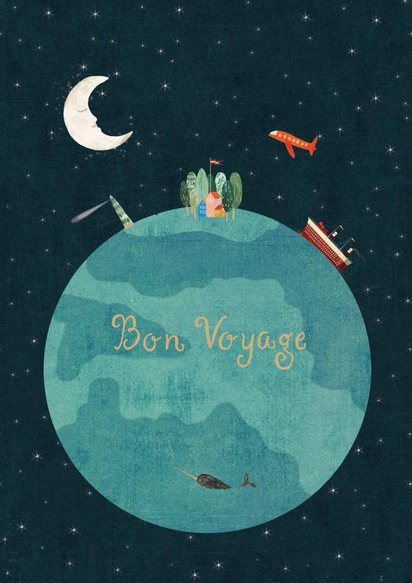 Roger la Borde Doppelkarte "Bon Voyage",  Gute Reise, Abschied