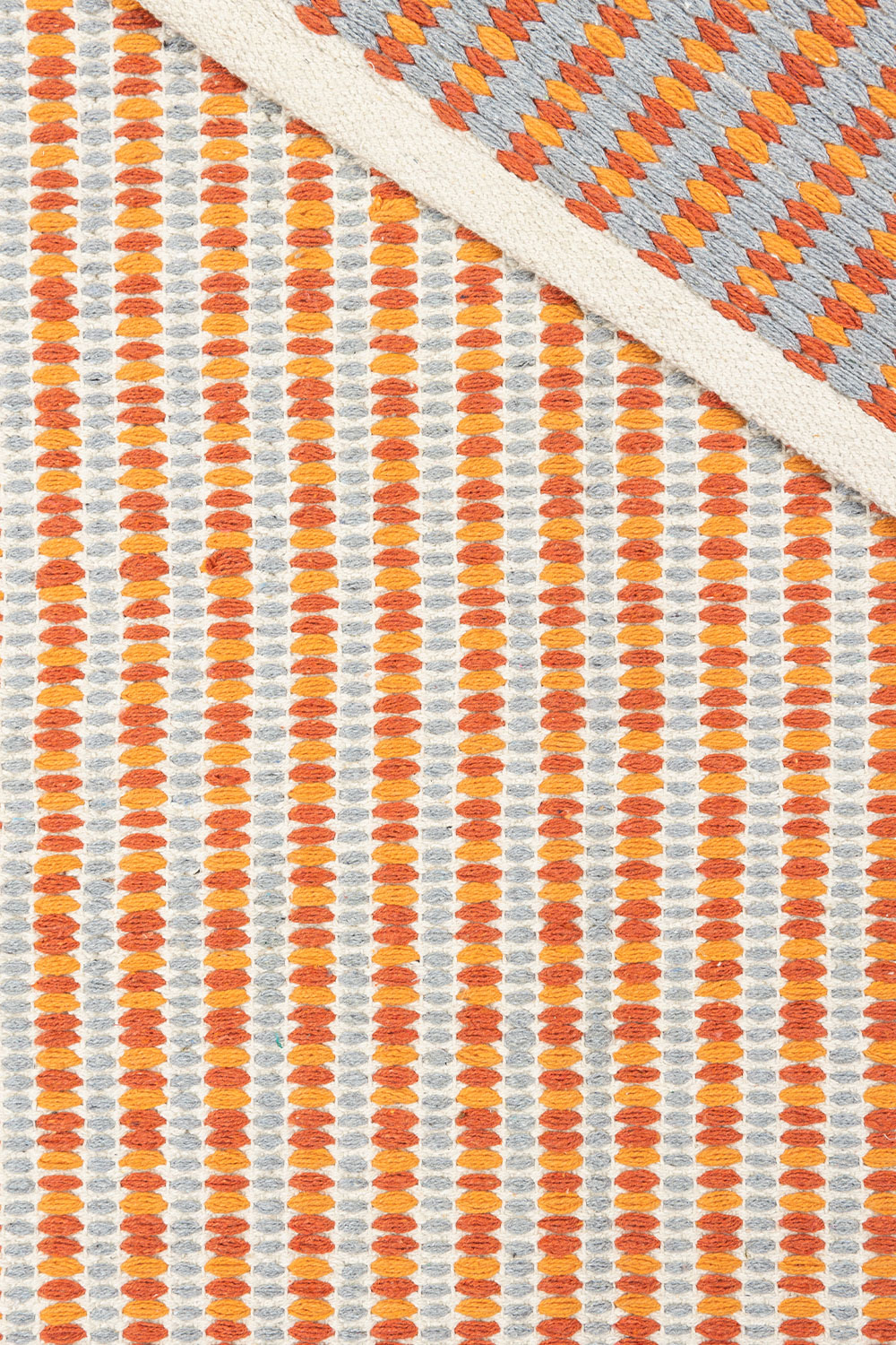 Teppich STRIPES, Orange-Grau,  ca. 90 x 60 cm, Baumwolle