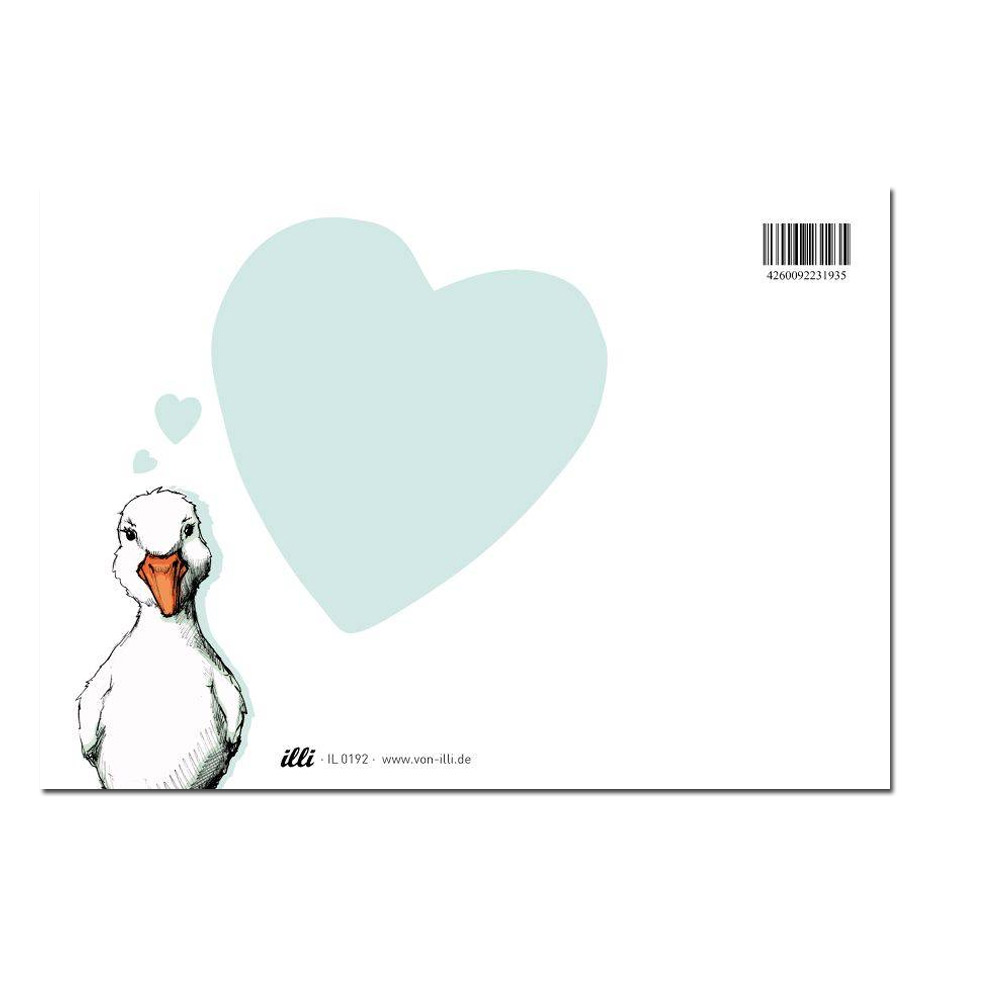 Postkarte - Tibo bleu,kleine Gans von illi, zur Geburt für Buben