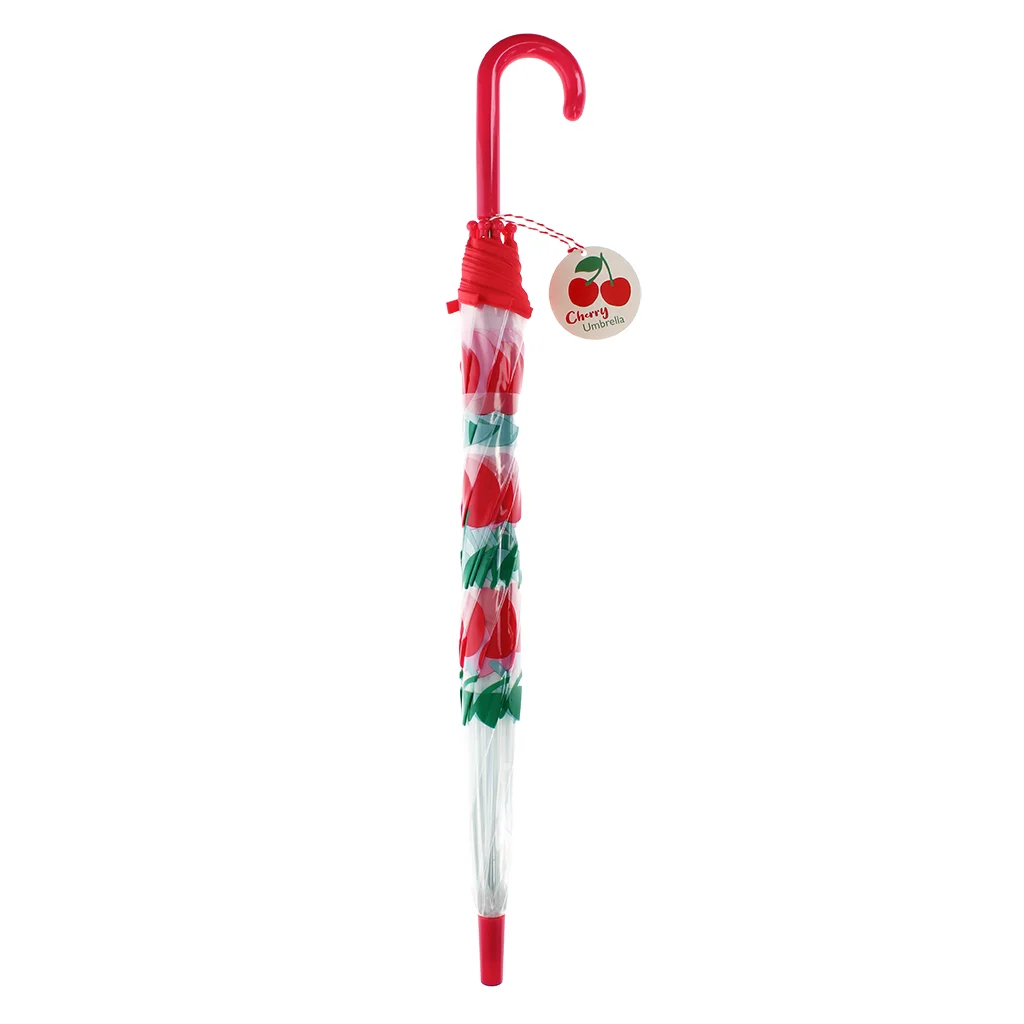 Regenschirm - Kirsche, transparent für Kinder, D. ca, 76 cm